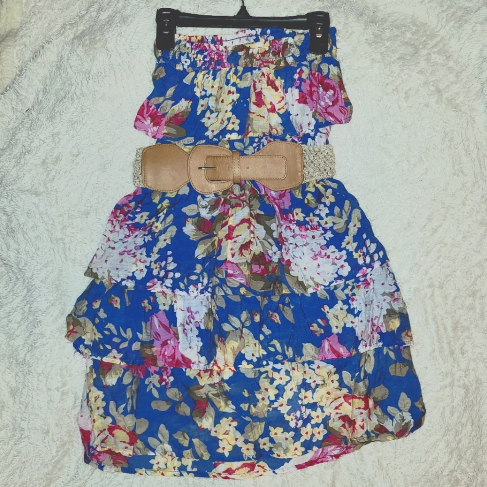 Poetry Clothing Strapless Sundress w/ removable belt, S